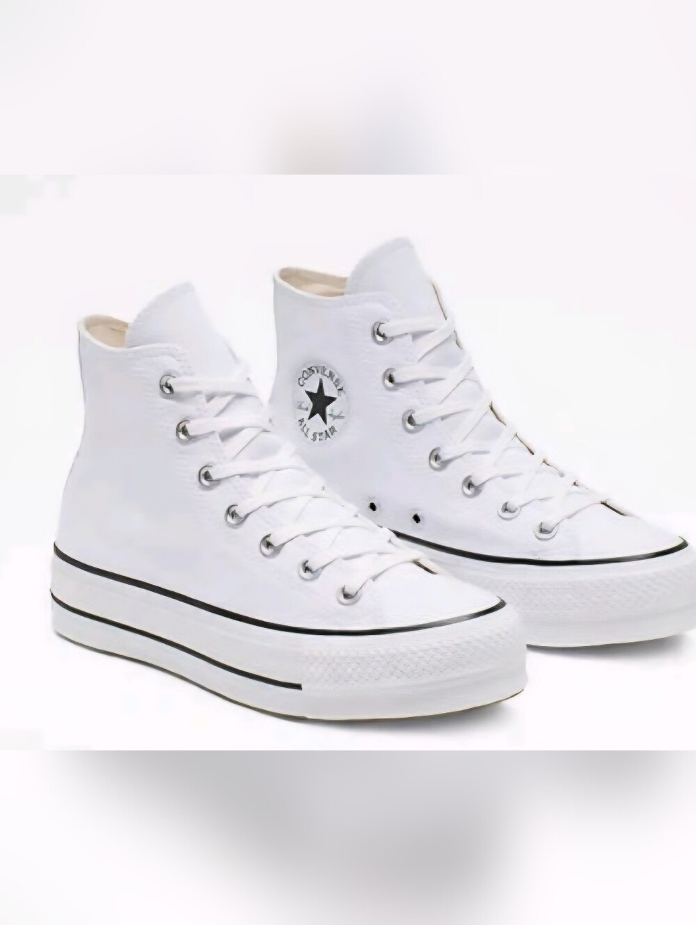 Converse White High Top Sneakers with Black Trim Size 3.5  New